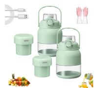 BPA-Free Electric Citrus Juicer & Portable Blender, 28 oz Rechargeable Large-Capacity Bottle with Straw & Two Lids, Smoothie & Fresh Juice Maker for Home, Travel, and On-the-Go (2pcs)