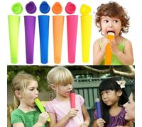 BPA Free Ice Pop Molds for Kids, Silicone Popsicle Maker with Fun Colors, Easy to Clean Reusable Molds, Quick Freeze Design for Healthy Snacks, Food G