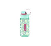 BPA-Free Water Bottle, 550 ml, Leak-Proof and Carbonated Safe, Dishwasher Safe, Flowers - Turquoise