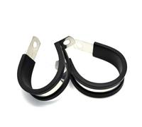 BPABDEITR 304 Stainless Steel Rubber Lined P Clips for Cable Hose Pipe 6-55mm 5 Pcs(50mm)