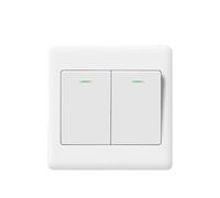 BPABDEITR Light Switch Wall Panel 1-4 Gang 1 Way On Off With Lamp White 86mm X 86mm Pack Of 1(2-gang)