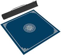 BPABDEITR Mahjong Table Mat With Carrying Bag Grey Blue Multiple Sizes(Blu,27.6x27.6inch/70x70cm)