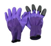 BPABDEITR Multicolor Rubber Garden Gloves With ABS Claws For Digging Planting Raking(Purple)