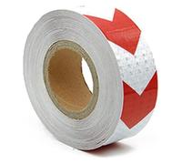 BPABDEITR Self Adhesive Reflective Warning Tape Red And White 5cm X 25m Pack Of 2