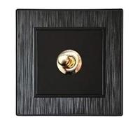 BPABDEITR Toggle 2 Way Light Switch PC Panel 1 Gang 220V 10A Black Brass Lever 86 Type