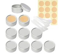 BPackGo 10 Pcs 10ml Round Silver Aluminium Tin with Slip Lids, Aluminum Tin Cans, Lip Balm Tins, Small Metal Tins Pots Container for Caldle Salves Cream D36mm x H18mm