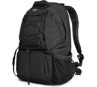 BPAULL Camera Backpack, Waterproof Large DSLR Camera Bag with 15.6" Laptop Compartments Rain Cover, Black, L, Sports