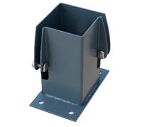 BPC Fixings Bolt Down Post Shoe in Grey - Powder Coated Mild Steel - 75 x 75mm - Flush Fit Design to Secure Timber Posts to Existing Walls - for Fences Gazebos Pergolas - Pack of 2