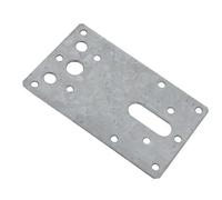 BPC Fixings Galvanised Flat Connector Plate 10-Piece Set, 100 mm Length x 60 mm Width, Silver