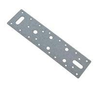 BPC Fixings Galvanised Flat Connector Plate 10-Piece Set, 240 mm Length x 60 mm Width, Silver