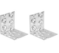 BPC Fixings Galvanised Nail Plate Angle Bracket 10-Piece Set, 100 mm Length x 100 mm Width (Pack of 2)
