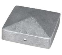 BPC Fixings Metal Post Cap in Silver - Pyramid Shape - 100 x 100mm - Decorative Head Protects Fence Deck Posts Against Weather Damage - Home Outdoor Garden DIY - Pack of 4