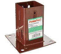 BPC Fixings Powapost EasyGrip Bolt Down Post Shoe, Square Shape, Steel Material, 75 mm x 75 mm Size, Brown