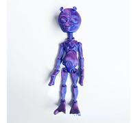 Bpetga Adorable 3D Alien Model with Moveable Joints - Great Halloween or Sci-Fi Gift - Unique 3D Printed Collectible Figurine (Blue-red)