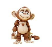 Bpetga Playful 3D Printed Monkey Figurine with Articulated Joints - Adorable and Funny Desk Ornament Figurine Gift