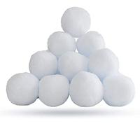 BPIL 30Pcs Fake Snow Balls - White Plush Realistic Artificial Snowballs - Reusable Indoor Fight Winter Games, Christmas Decoration for Xmas Tree