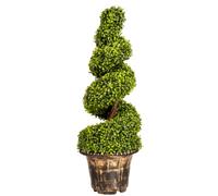 BPIL 4FT Artificial Topiary Tree - Decorative Spiral Peanut Trees in Pot - Indoor Outdoor UV Protected, Green Fake Plant for Home and Office Decoration