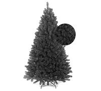 BPIL 5FT Christmas Tree - Pine Artificial Black Xmas Tree - 500 Tips Foldable Colorado Christmas Tree with Metal Stand, Indoor and Outdoor, Holiday Decoration