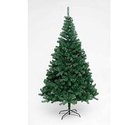 BPIL 6 ft PVC Green Artificial Christmas Tree Flat Leaf Unlit With 800 Tips Strong Base Metal Stand Included Best Decorated House Kitchen Xmas Season Thick Large Natural Children Family Festival