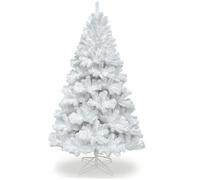 BPIL 6FT Christmas Tree - Pine Artificial White Xmas Tree - 700 Tips Foldable Colorado Christmas Tree with Metal Stand, Indoor and Outdoor, Holiday Decoration