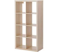 BPIL IKEA KALLAX Shelving unit White stained oak effect Cube storage series 77 x 147 cm