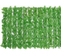 BPIL Ivy Artificial Screening Leaf Hedge Panels on Roll Privacy Garden Fence, Green, 1.0m x 3m