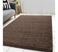 BPIL Living Room Rugs - 5cm Extra Thick Shaggy Rug - Soft Plain Area Rug, Luxurious Modern Carpet for Hall, Bedroom, Kitchen (Brown, 60x110cm)
