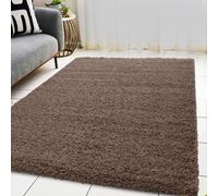 BPIL Living Room Rugs - 5cm Extra Thick Shaggy Rug - Soft Plain Area Rug, Luxurious Modern Carpet for Hall, Bedroom, Kitchen (Mocha, 60x110 cm)