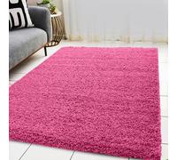 BPIL Living Room Rugs - 5cm Extra Thick Shaggy Rug - Soft Plain Area Rug, Luxurious Modern Carpet for Hall, Bedroom, Kitchen (Pink, 80x150 cm)