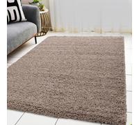 BPIL Living Room Rugs - 5cm Extra Thick Shaggy Rug - Soft Plain Area Rug, Luxurious Modern Carpet for Hall, Bedroom, Kitchen (Taupe, 120x170 cm)