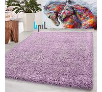 BPIL Living Room Rugs - 5cm Extra Thick Shaggy Rug - Soft Plain Area Rug, Luxurious Modern Carpet for Hall, Bedroom, Kitchen (Heather, 120x170cm)
