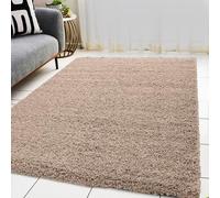 BPIL Living Room Rugs - 5cm Extra Thick Shaggy Rug - Soft Plain Area Rug, Luxurious Modern Carpet for Hall, Bedroom, Kitchen (Beige, 60x110 cm)