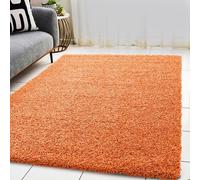 BPIL Living Room Rugs - 5cm Extra Thick Shaggy Rug - Soft Plain Area Rug, Luxurious Modern Carpet for Hall, Bedroom, Kitchen (Orange, 120x170cm)