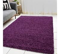 BPIL Living Room Rugs - 5cm Extra Thick Shaggy Rug - Soft Plain Area Rug, Luxurious Modern Carpet for Hall, Bedroom, Kitchen (Purple, 60x110 cm)
