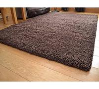 BPIL Luxury Non-Shedding Shaggy Rug 120x170cm - Soft Thick Pile Area Rug for Living Room, Bedroom, Children's Room - Machine Washable Polypropylene, Dark Brown