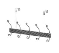 BPIL Pisces 5 Over Door Hanging Hook - Durable Chrome Home Organizing Hooks - Fits Doors Up to 4.5 cm Thick, Space-Saving Design for Coat, Towel, and Clothes Storage - Modern and Portable Solution