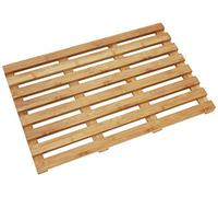 BPIL Rectangular Wooden Slatted Duckboard - Natural Wood Bath Mat 56.5 x 36.5 cm, Non-Slip Bathroom Accessory, Durable & Sustainable Design