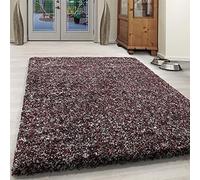 BPIL Shaggy Rug Trellis DESIGN Modern Rugs Living Room Extra Large Small Rectangular Size Soft Touch Thick Fluffy Pile Living Room Area Rugs Non Shedding (ENJ RED, 80X150CM)