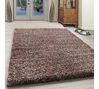 BPIL Shaggy Rug Trellis DESIGN Modern Rugs Living Room Extra Large Small Rectangular Size Soft Touch Thick Fluffy Pile Living Room Area Rugs Non Shedding (ENJ ROSE, 80X150CM)