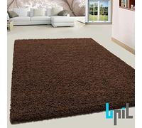 BPIL SHAGGY RUGS SOFT PLAIN Thick 5CM TWISTED PILE ANITSKID SMALL MEDIAM LARGE AREA RUGS (BROWN, 160X230CM)