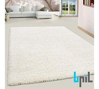 BPIL SHAGGY RUGS SOFT PLAIN Thick 5CM TWISTED PILE ANITSKID SMALL MEDIAM LARGE AREA RUGS (CREAM, 80X150CM)