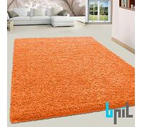 BPIL SHAGGY RUGS SOFT PLAIN Thick 5CM TWISTED PILE ANITSKID SMALL MEDIAM LARGE AREA RUGS (ORANGE, 80X150CM)
