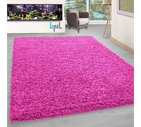 BPIL SHAGGY RUGS SOFT PLAIN Thick 5CM TWISTED PILE ANITSKID SMALL MEDIAM LARGE AREA RUGS (PINK, 160X230CM)