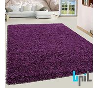 BPIL SHAGGY RUGS SOFT PLAIN Thick 5CM TWISTED PILE ANITSKID SMALL MEDIAM LARGE AREA RUGS (PURPLE, 60X110CM)