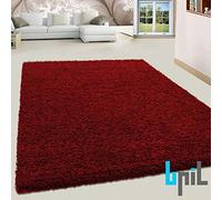 BPIL SHAGGY RUGS SOFT PLAIN Thick 5CM TWISTED PILE ANITSKID SMALL MEDIAM LARGE AREA RUGS (RED, 60X110CM)
