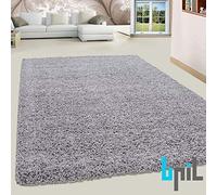 BPIL SHAGGY RUGS SOFT PLAIN Thick 5CM TWISTED PILE ANITSKID SMALL MEDIAM LARGE AREA RUGS (SILVER, 120X170CM)