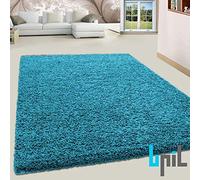 BPIL SHAGGY RUGS SOFT PLAIN Thick 5CM TWISTED PILE ANITSKID SMALL MEDIAM LARGE AREA RUGS (TEAL BLUE, 80X150CM)