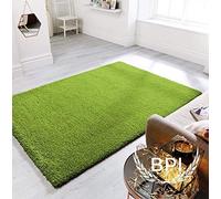 BPIL Shaggy Rugs Soft plain Thick Pile Large Small Antiskid Area Rug (GREEN, 160X230CM)