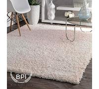 BPIL Shaggy Rugs Soft plain Thick Pile Large Small Antiskid Area Rug (IVORY, 120X170CM)
