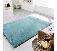 BPIL Unique Modern Large Small Non-Shedding Shaggy Rugs Soft Thick Pile Rectangle Teal Color Rug (160x230cm)